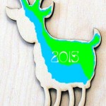 2015 Сине - Зеленая Деревянная Коза.
